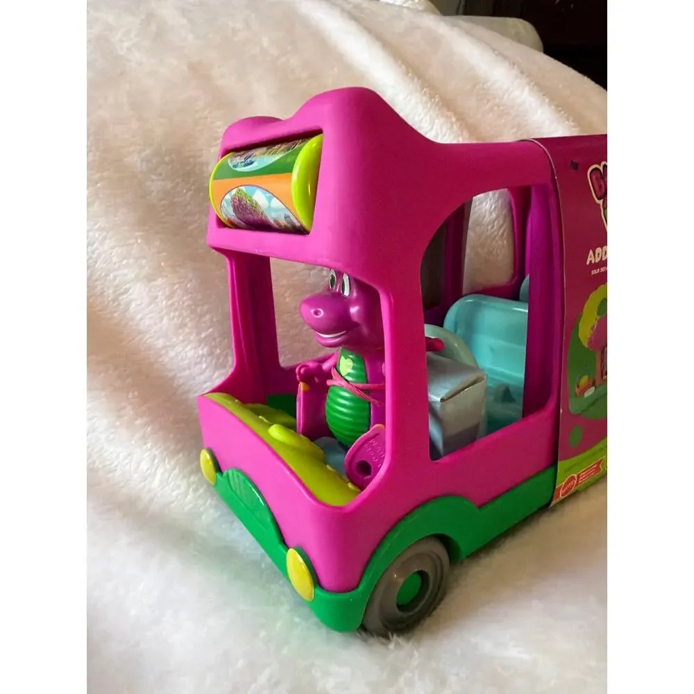 Fisher Price Barney's World Adventure Bus Push Along Toy Barney Figure Pink NEW